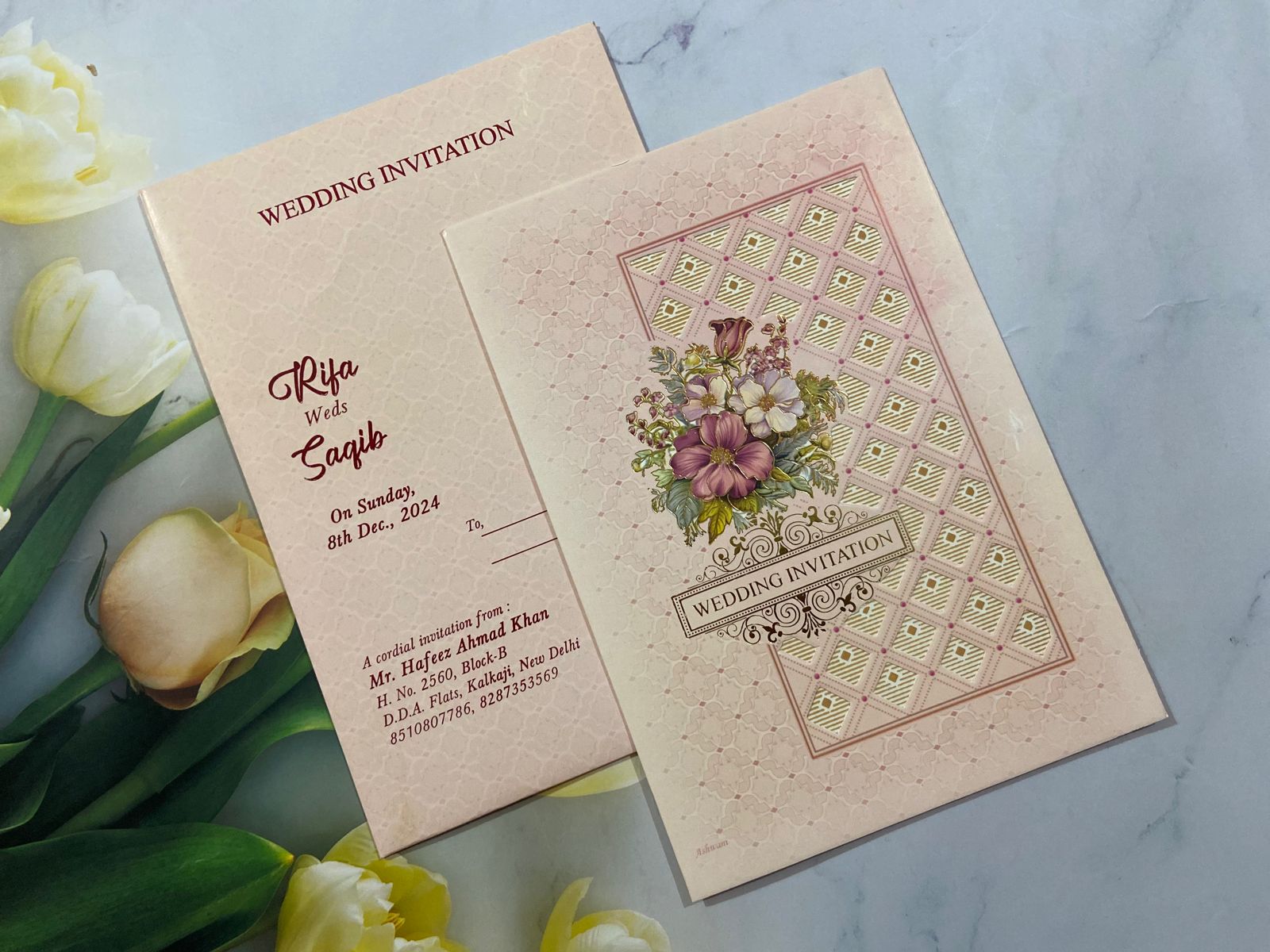 Gulshan Card Collection Designer Wedding Invitation Card (Pack of 50)